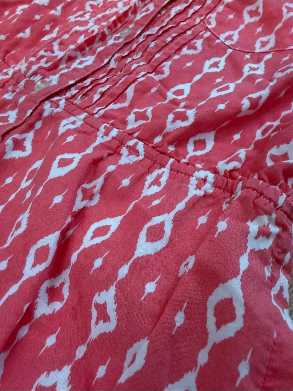 GAP Coral Pink Ikat-Print Sleeveless Dress